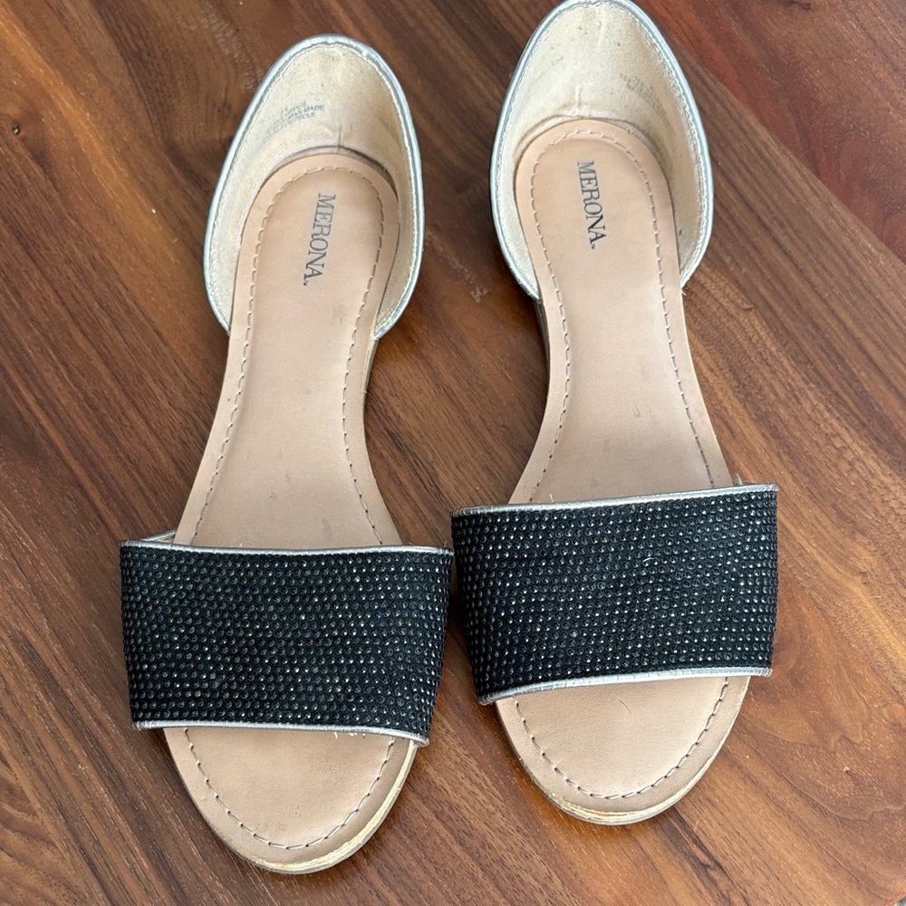 Merona Black and Silver Women's Sandals